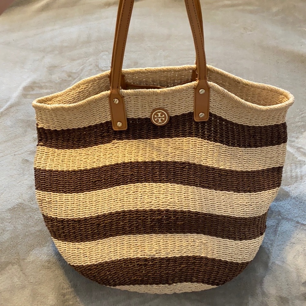 Tory Burch straw tote.